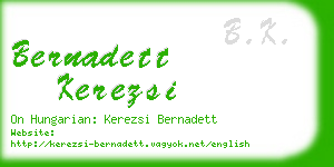 bernadett kerezsi business card